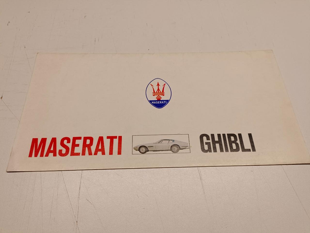 Dépliant original Maserati Ghibli LesAnciennes.com