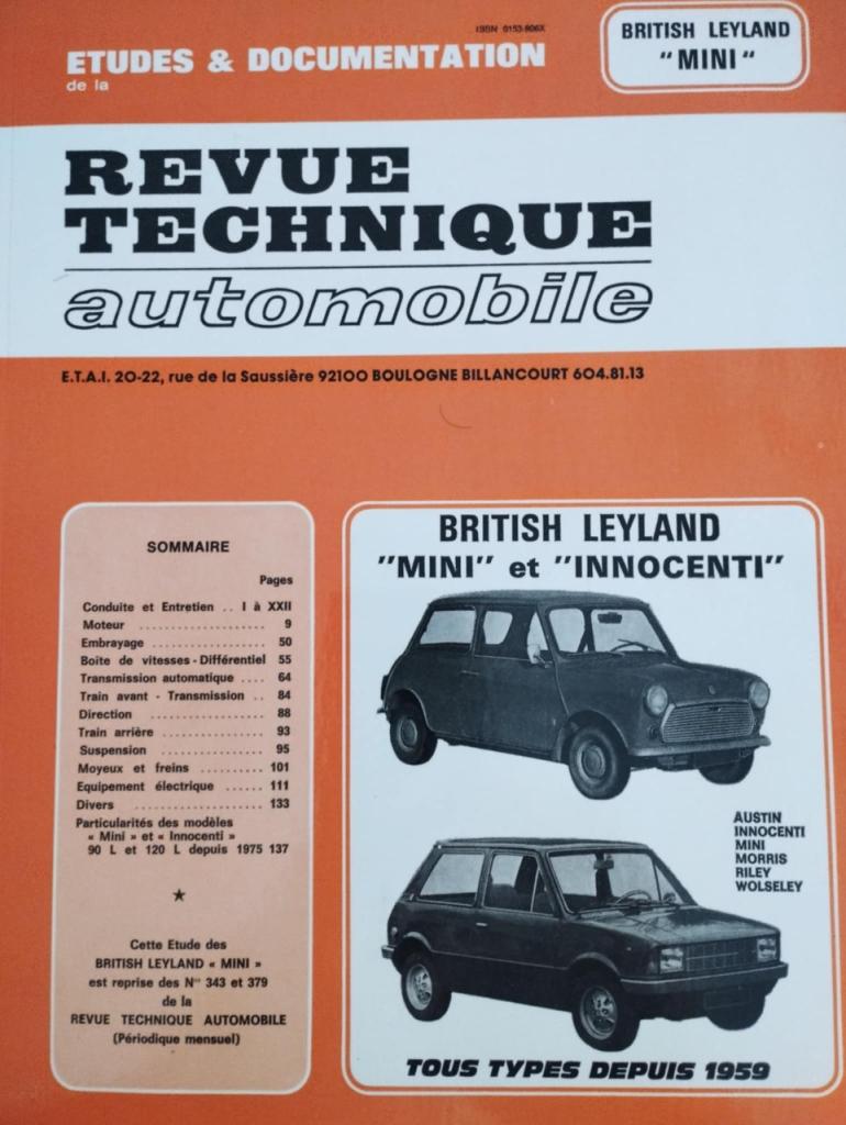RTA BRITISH LEYLAND MINI ET INNONCENTI LesAnciennes.com