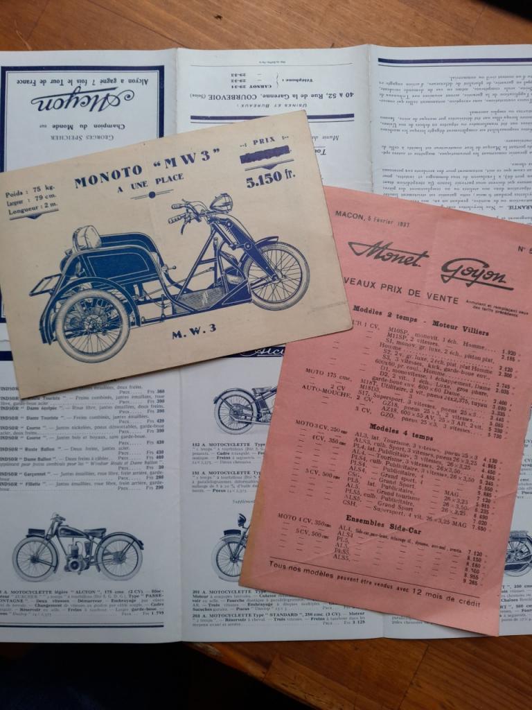 Motos divers dépliants anciens 1933 1937 LesAnciennes.com