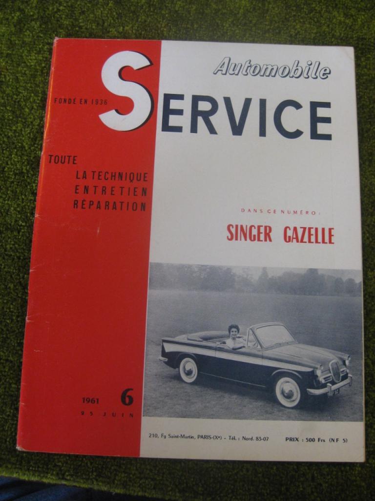 Singer Gazelle. Revue Service (RTA) LesAnciennes.com