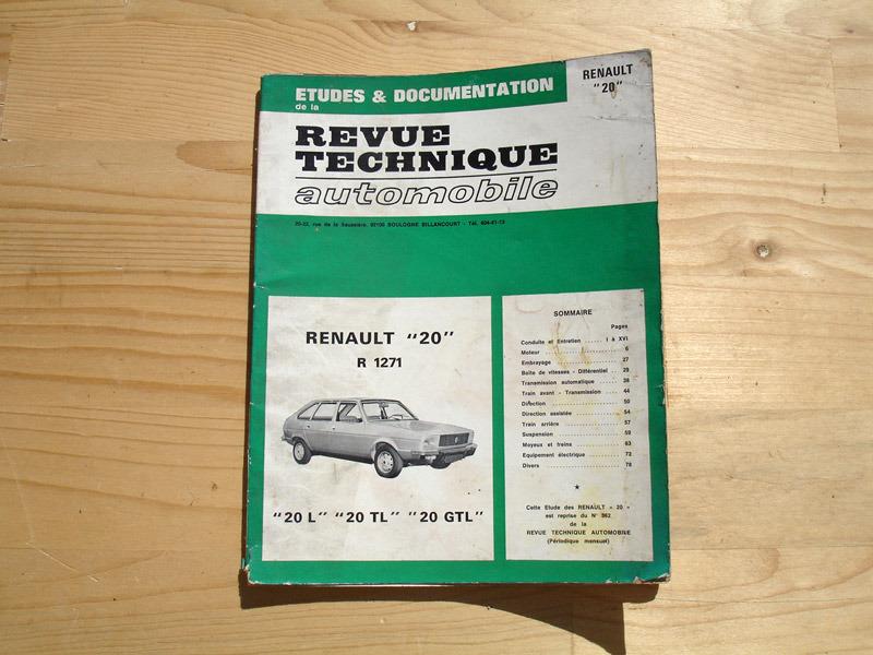 RTA revue technique Renault 20 R1271 L TL GTL LesAnciennes.com