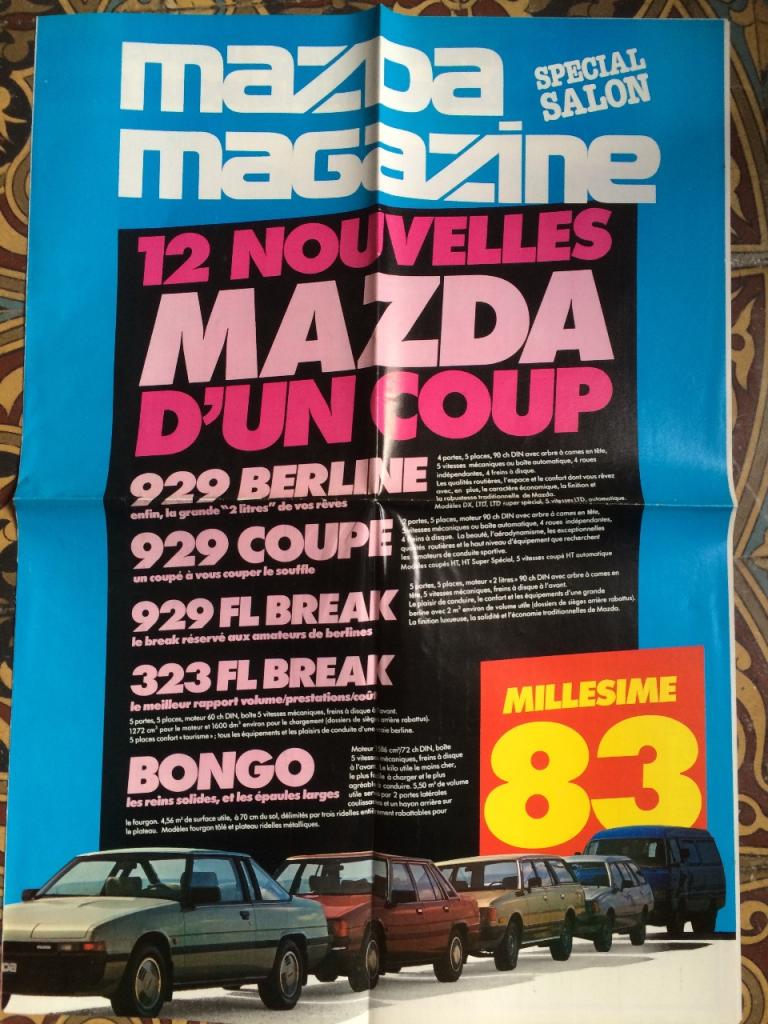 MAZDA MAGAZINE SALON 1983 les 929 323 & Bongo LesAnciennes.com
