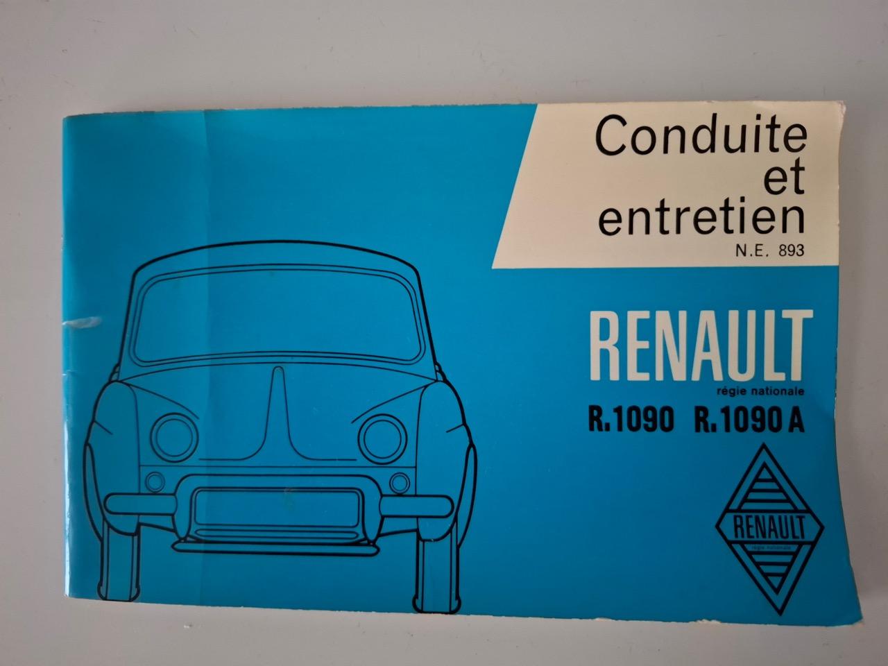 Manuel conduite et entretien Dauphine R1090 LesAnciennes.com