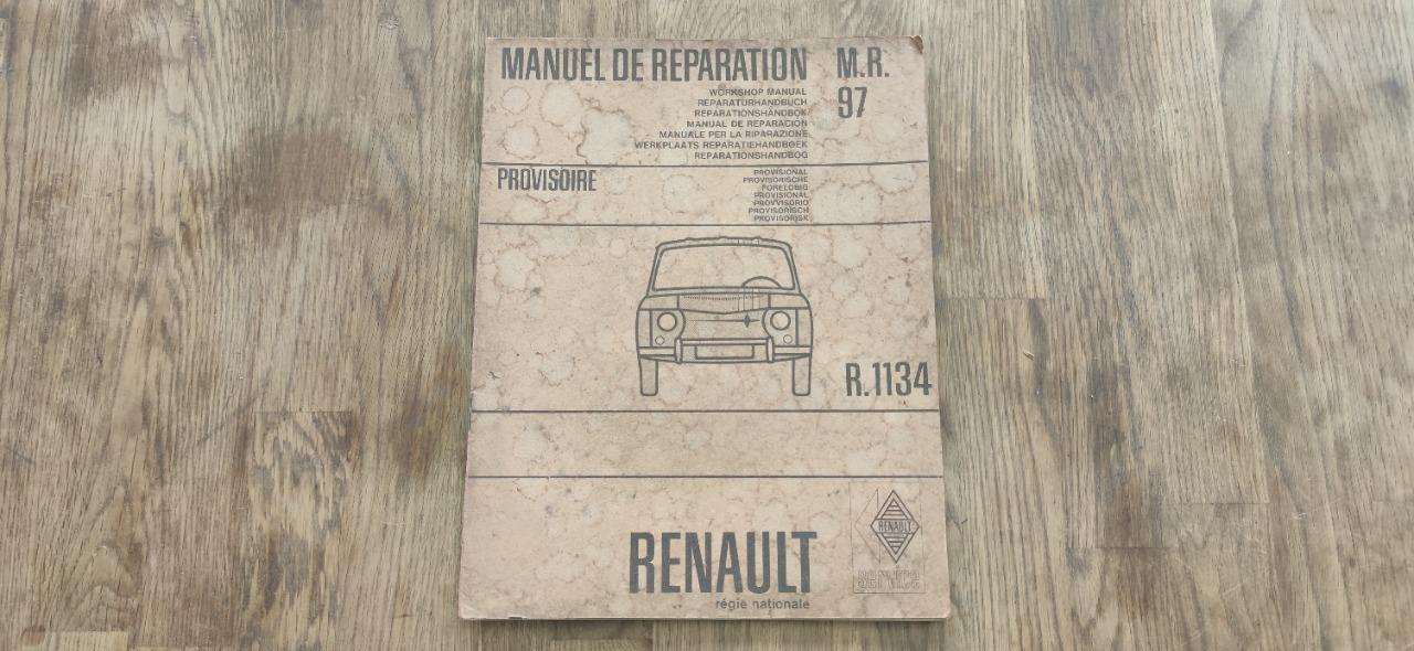 Manuel MR 97 RENAULT 8 (R8) gordini 1100 LesAnciennes.com