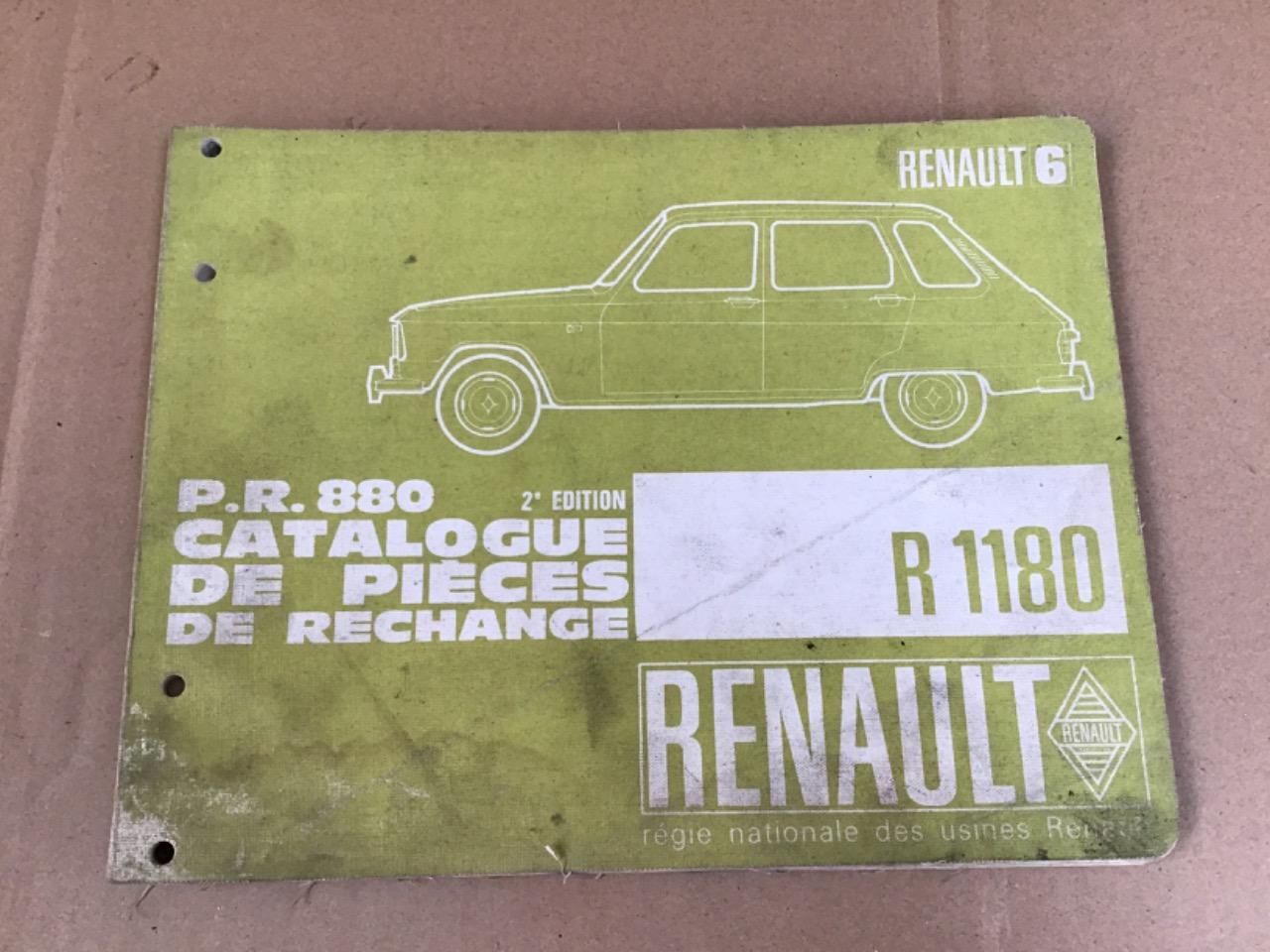 CATALOGUE PIÈCES DE RECHANGE RENAULT 6. R1180 LesAnciennes.com
