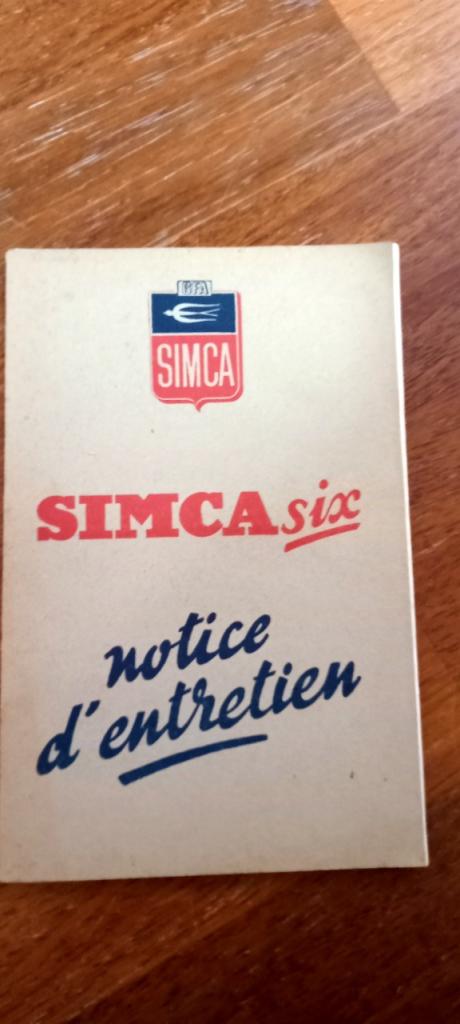 Notice entretien simca 6 LesAnciennes.com