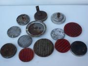 image_2-Lot de 13 Catadioptres Ronds Verre Rouge Anciens