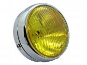image_0-Phare rond Chromé vitre jaune Diamètre 140mm