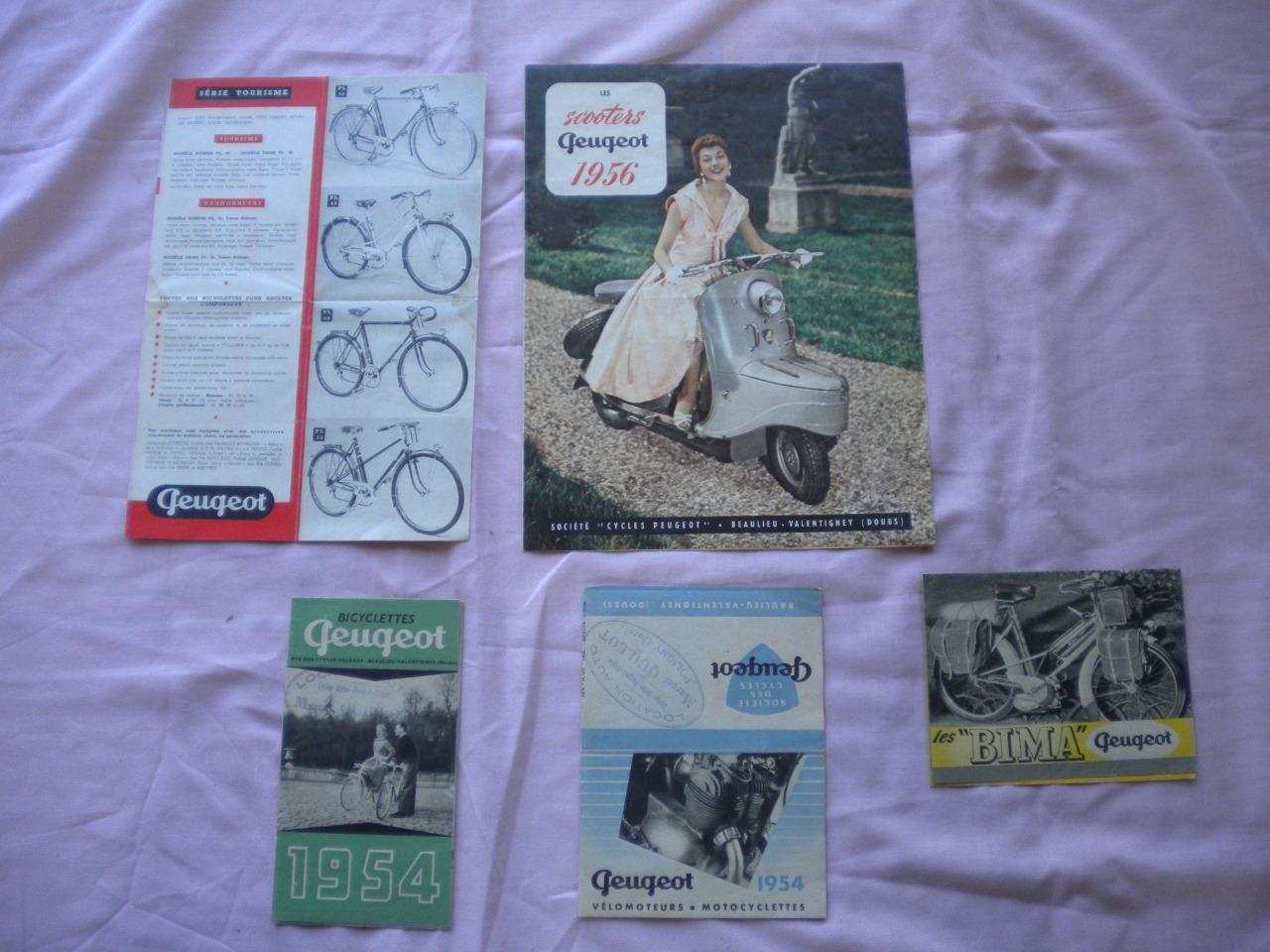 Lot 5 publicités Peugeot scooter cycle moto LesAnciennes.com