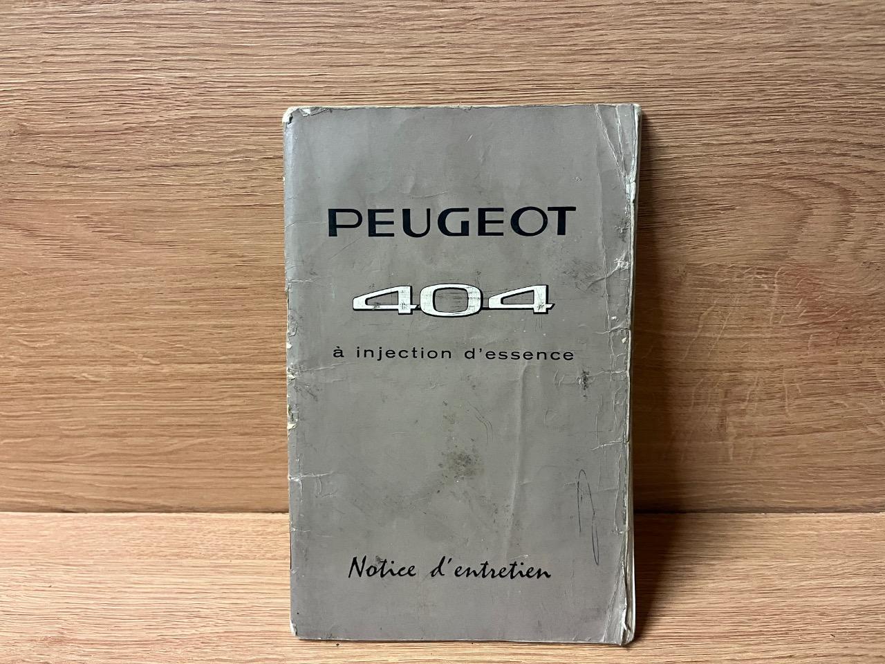 Notice pour Peugeot 404 à injection. LesAnciennes.com
