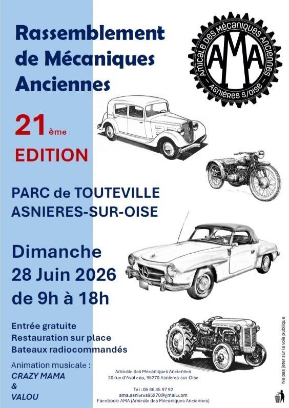 RASSEMBLEMENT DES MECANIQUES ANCIENNES D 'ASNIERES SUR OISE- 21 ème édition LesAnciennes.com
