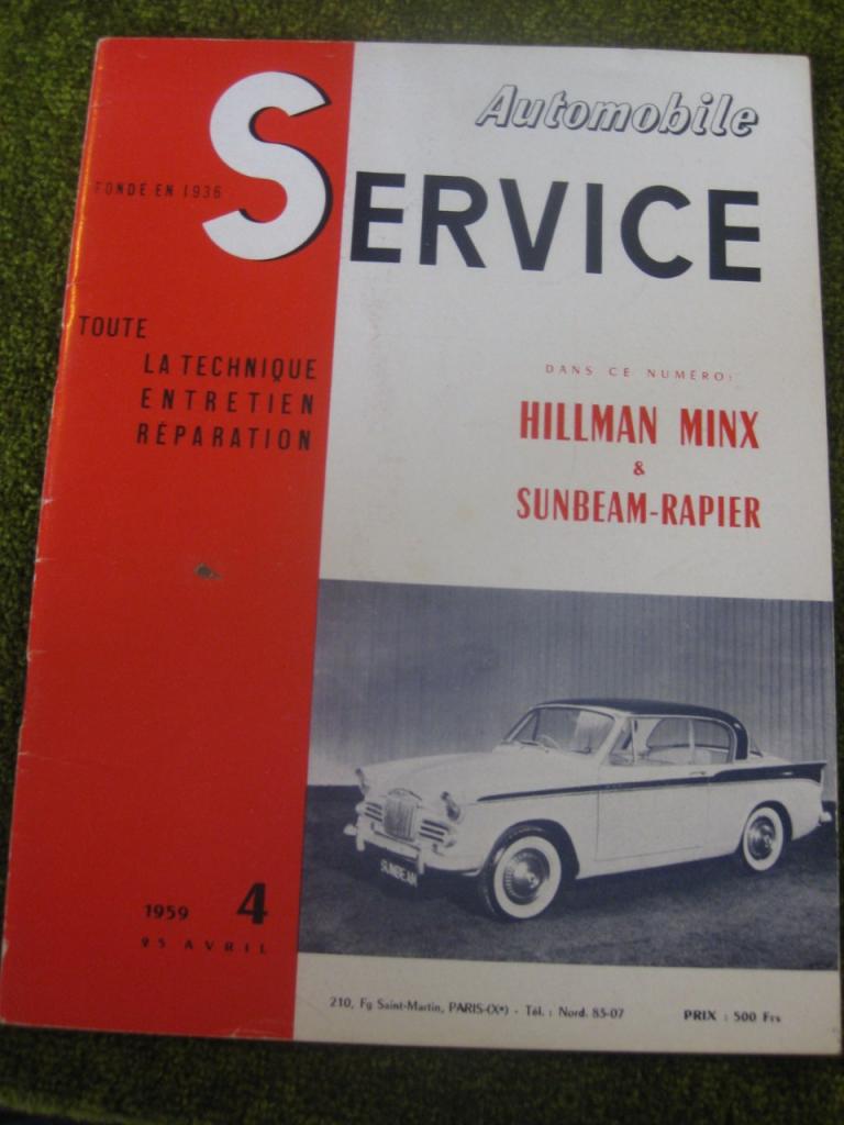 Hillman Minx & Sunbeam Rapier. Service (RTA) LesAnciennes.com