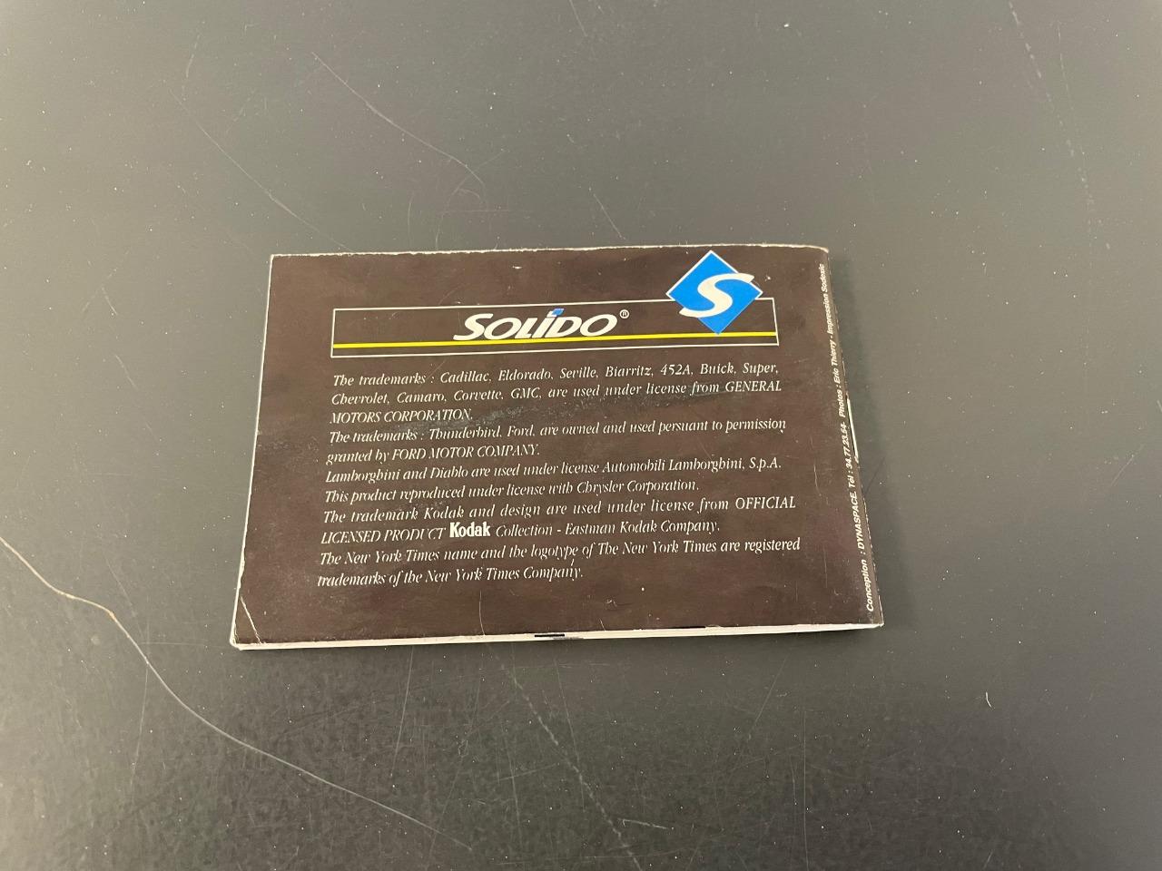 Catalogue SOLIDO 1992 à vendre