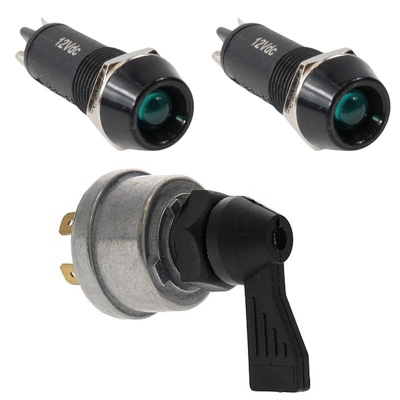 Kit commutateur de clignotants avec témoins verts LesAnciennes.com