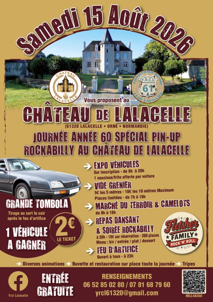 JOURNÉE ANNÉE 60 SPÉCIAL PIN-UP ROCKABILLY AU CHÂTEAU DE LALACELLE LesAnciennes.com