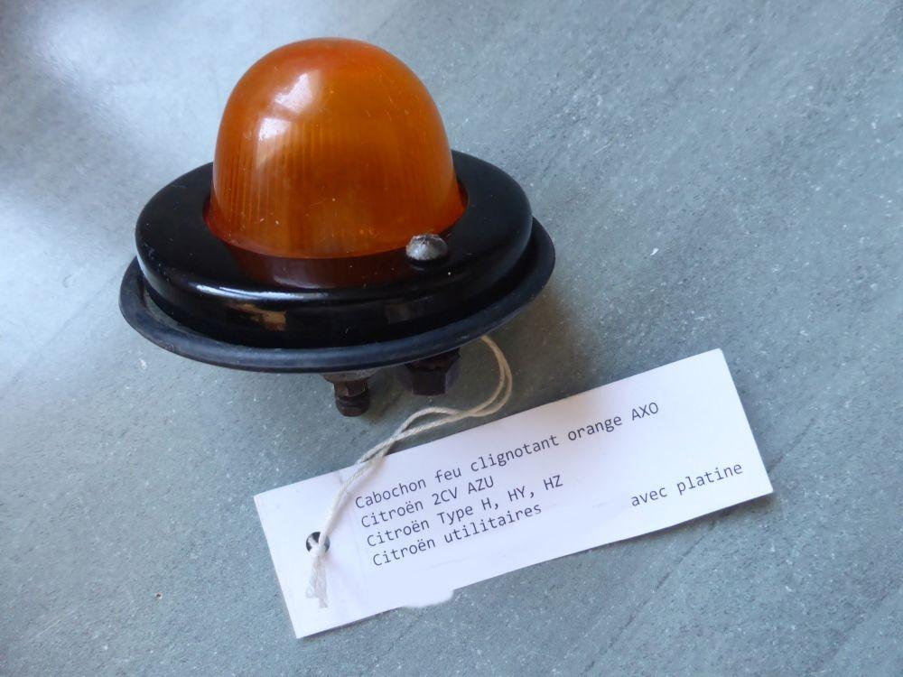 Cabochon feu clignotant orange AXO complet LesAnciennes.com