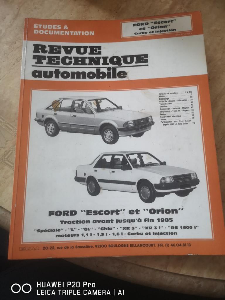 RTA Ford escort et Orion carbu/injection LesAnciennes.com