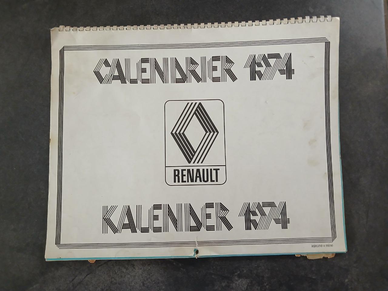 Calendrier RENAULT 1974 LesAnciennes.com