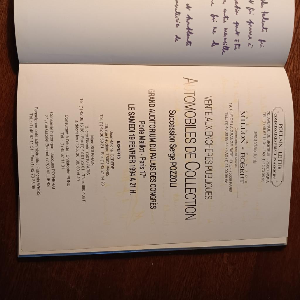 Catalogue ventes Pozzi wPoulain Lefur 1994 LesAnciennes.com