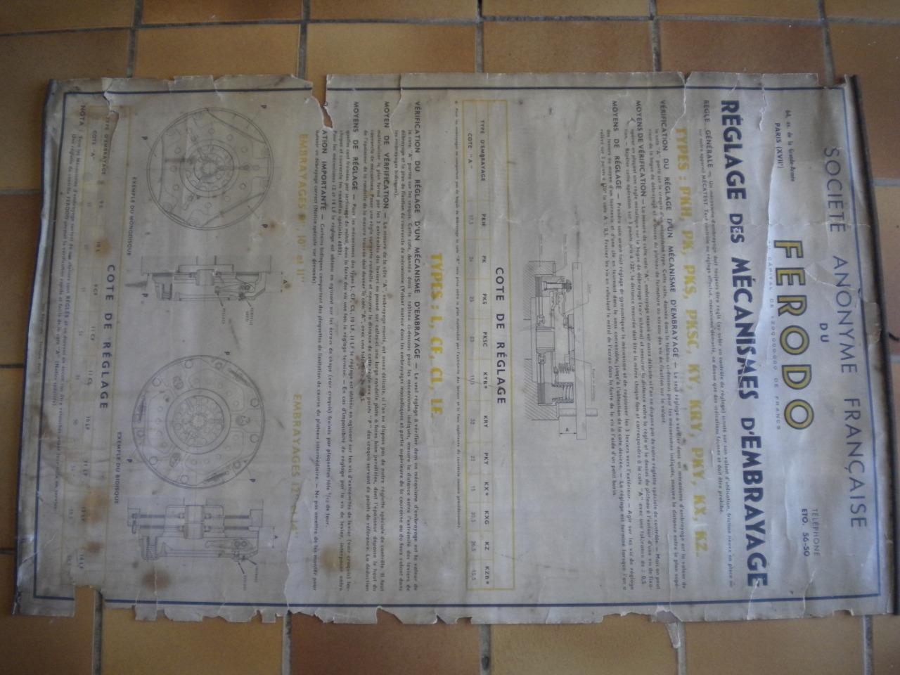 Affiche Ferodo réglage des mécanismes embraya LesAnciennes.com