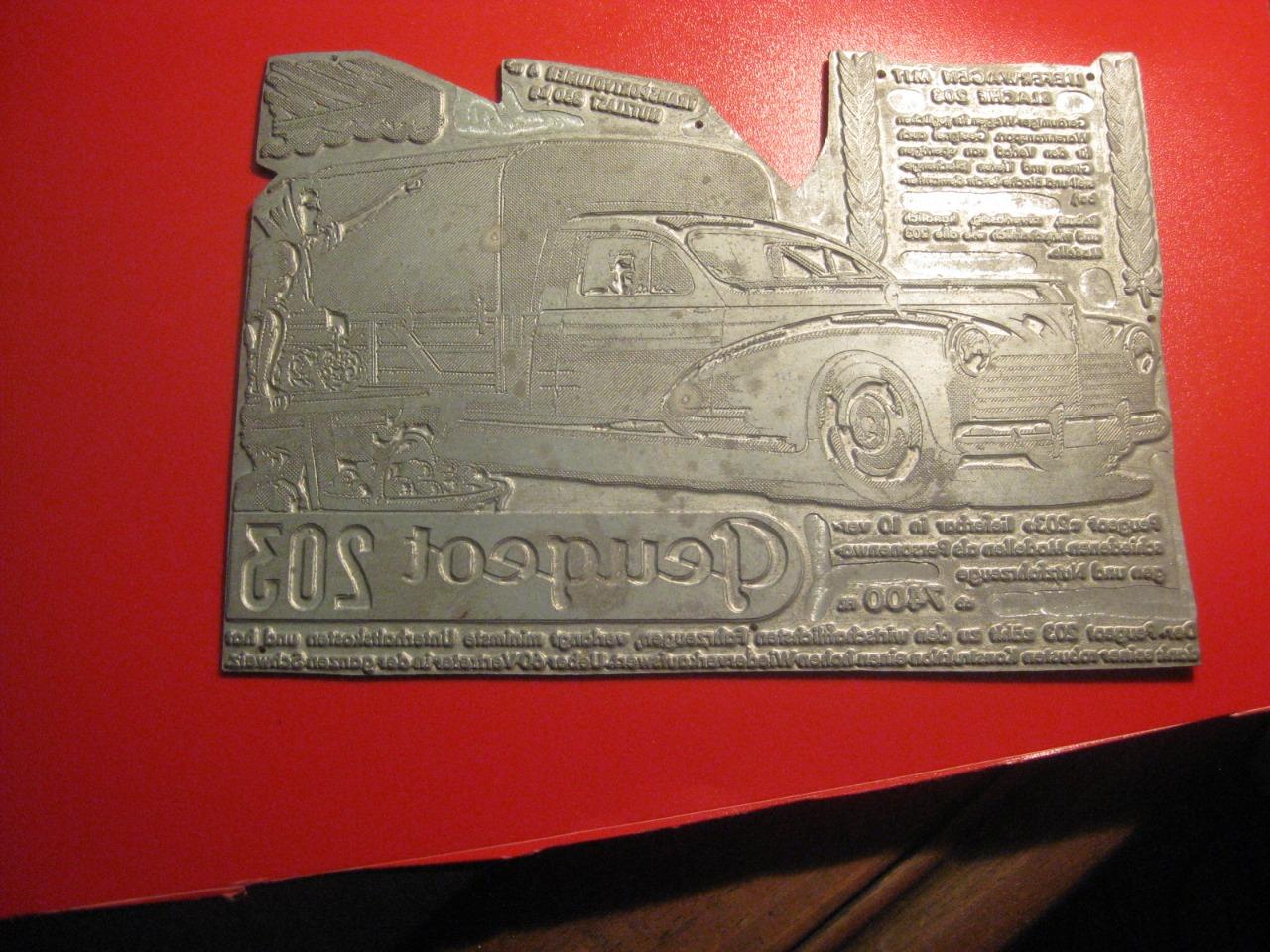Plaque impression 203 Peugeot LesAnciennes.com