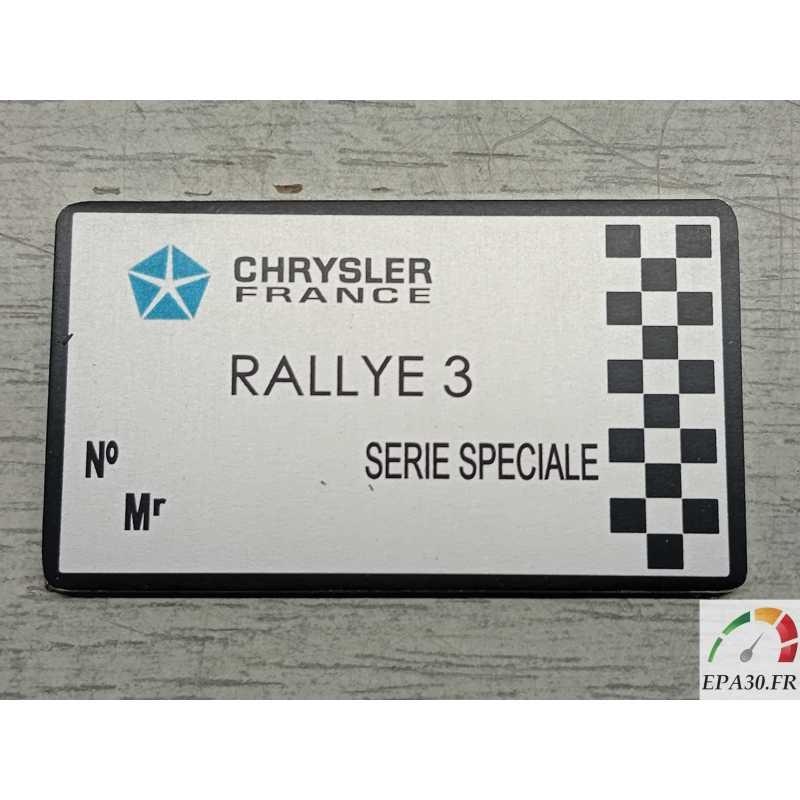 PLAQUE VIERGE TABLEAU DE BORD SIMCA 1000 RALLYE 3 LesAnciennes.com
