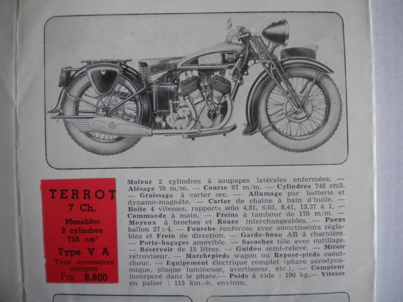 Recherche TERROT 750 CC VA - VATT - VMA LesAnciennes.com
