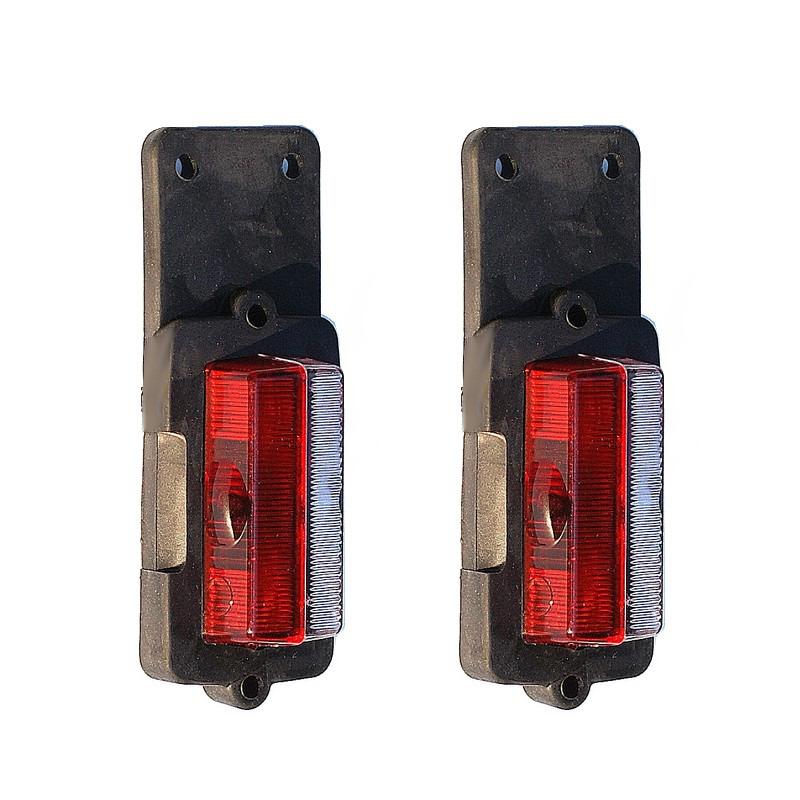 Jeu de 2 feux de gabarit suspendus rouge/cristal LesAnciennes.com