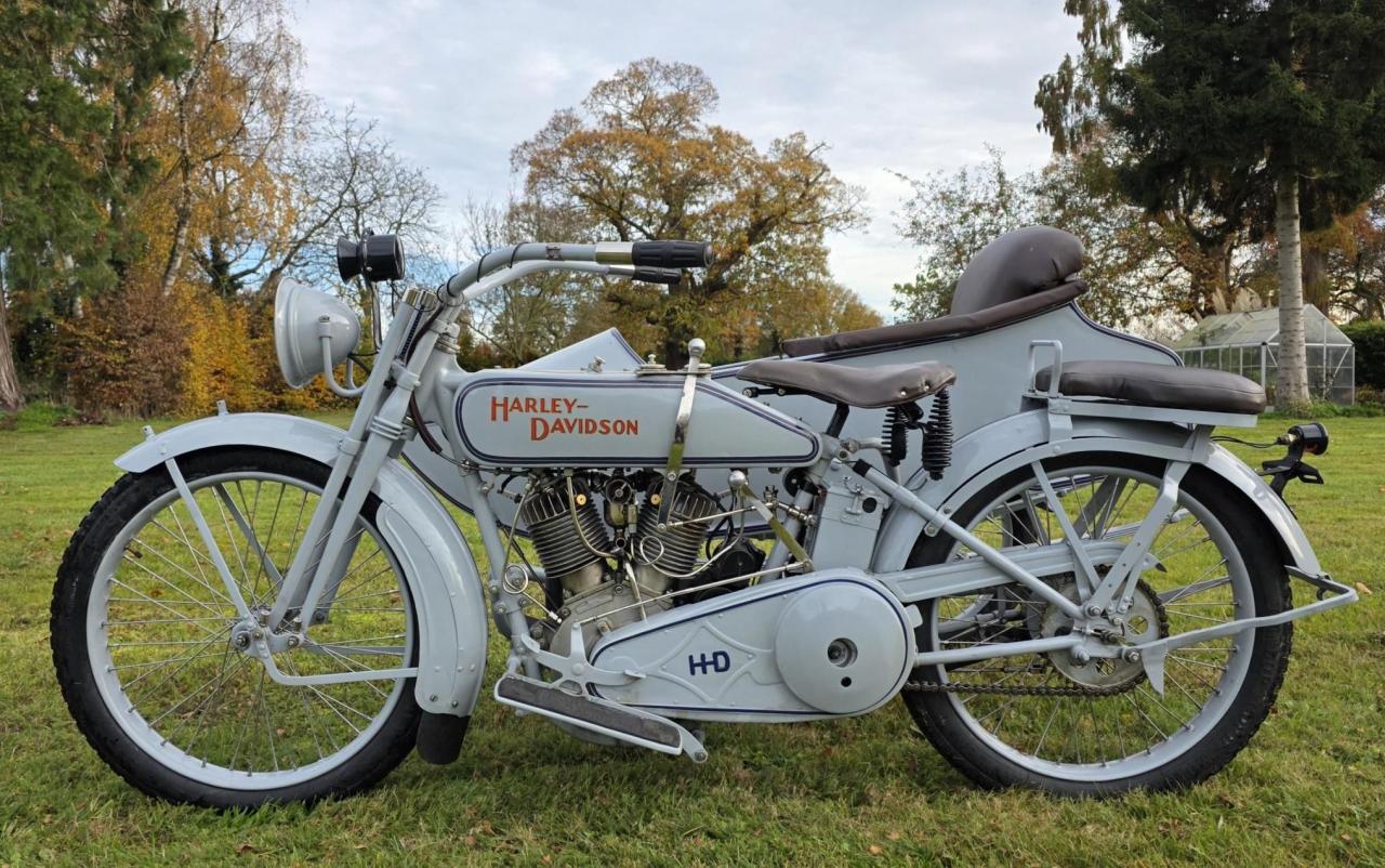 1919 Harley Davidson Model J 1000cc IOE with sidecar LesAnciennes.com