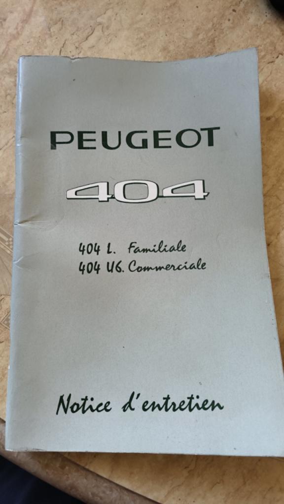 Notice d'entretien Peugeot 404 LF, 404U6C LesAnciennes.com