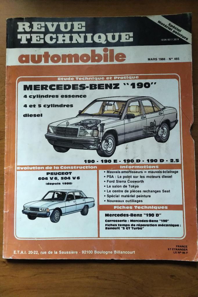 Revue technique automobile Mercedes 190 LesAnciennes.com