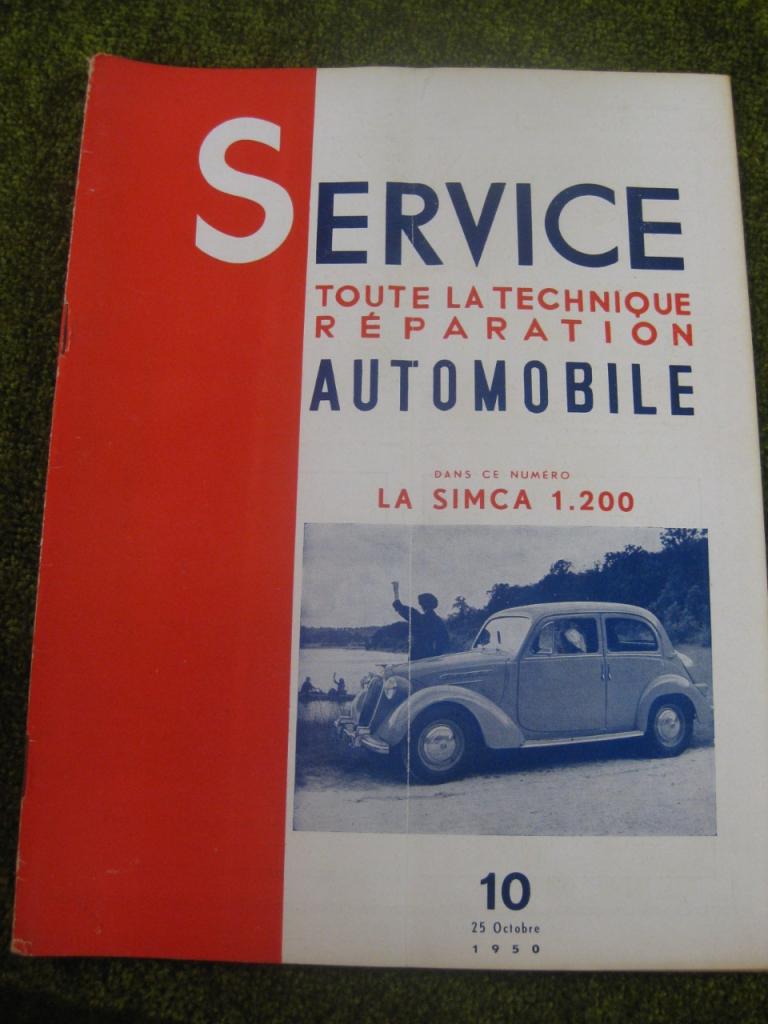 Simca 8 1200, revue service (RTA) N°10/1950 LesAnciennes.com