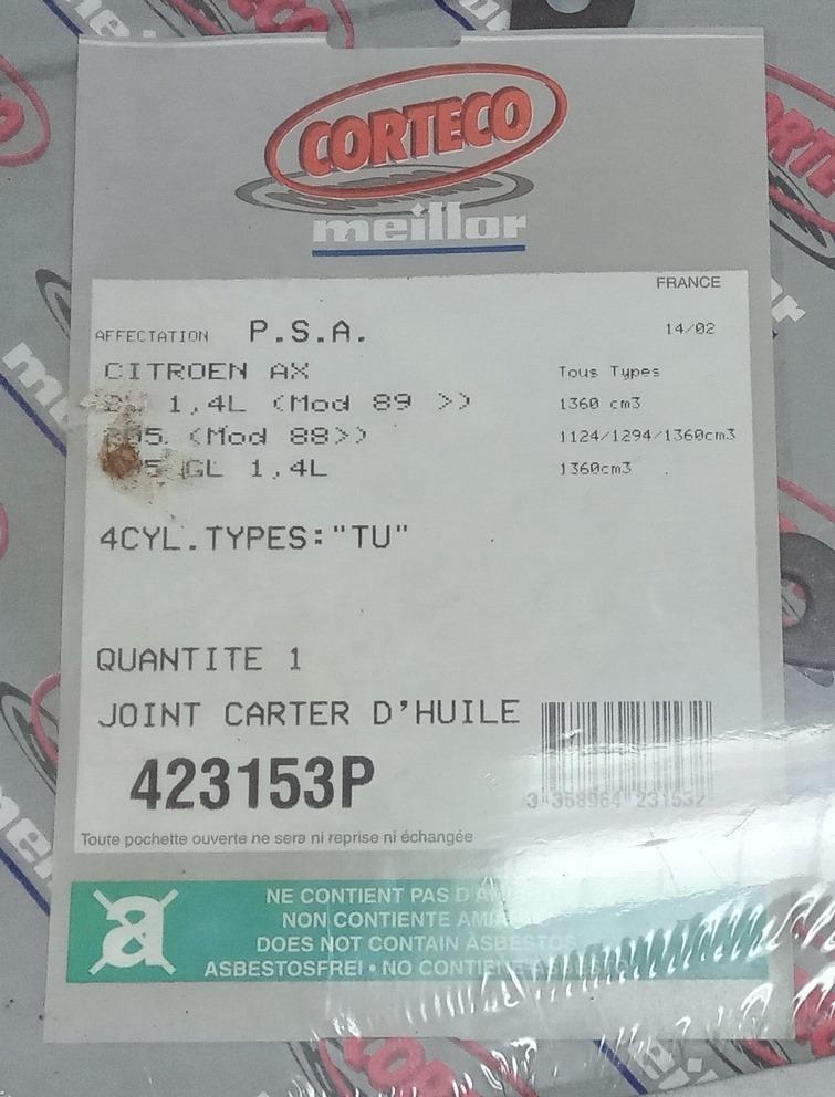 Joint carter huile PEUGEOT 205 405 CITROËN AX BX LesAnciennes.com