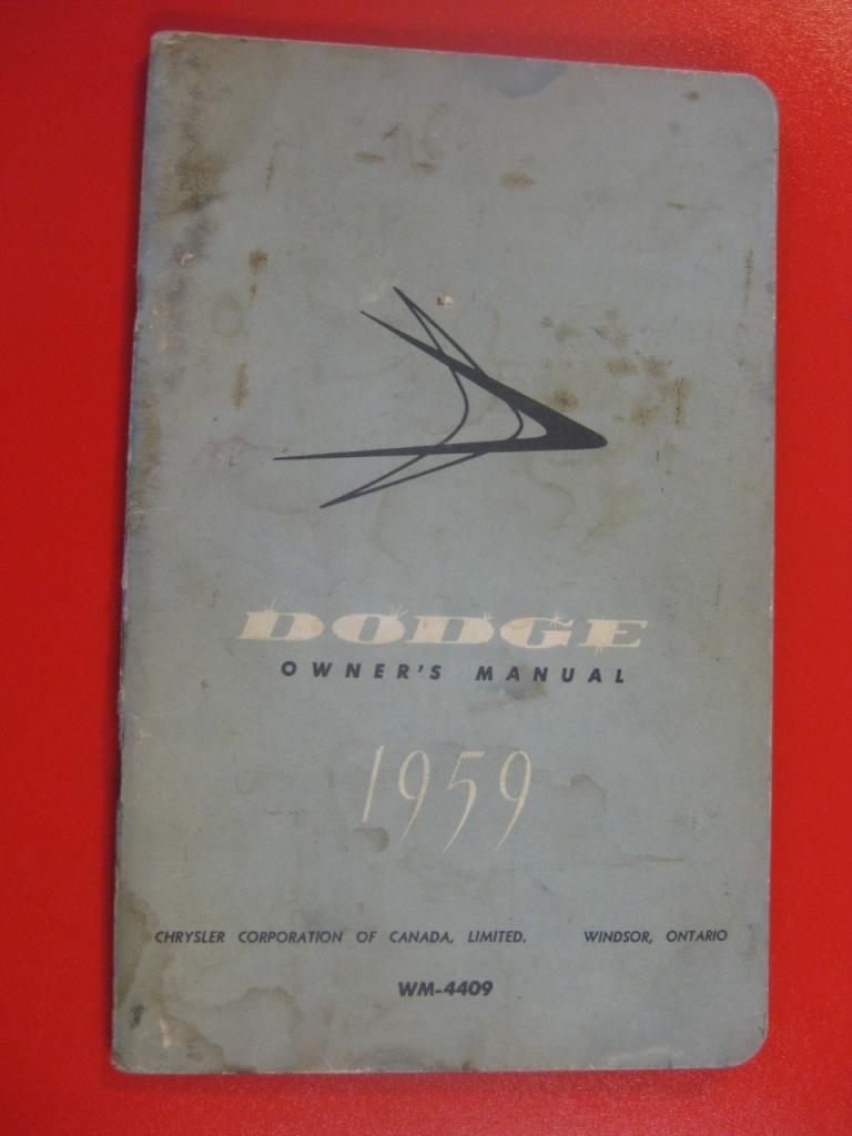 Dodge 1959, Notice emploi en anglais. LesAnciennes.com