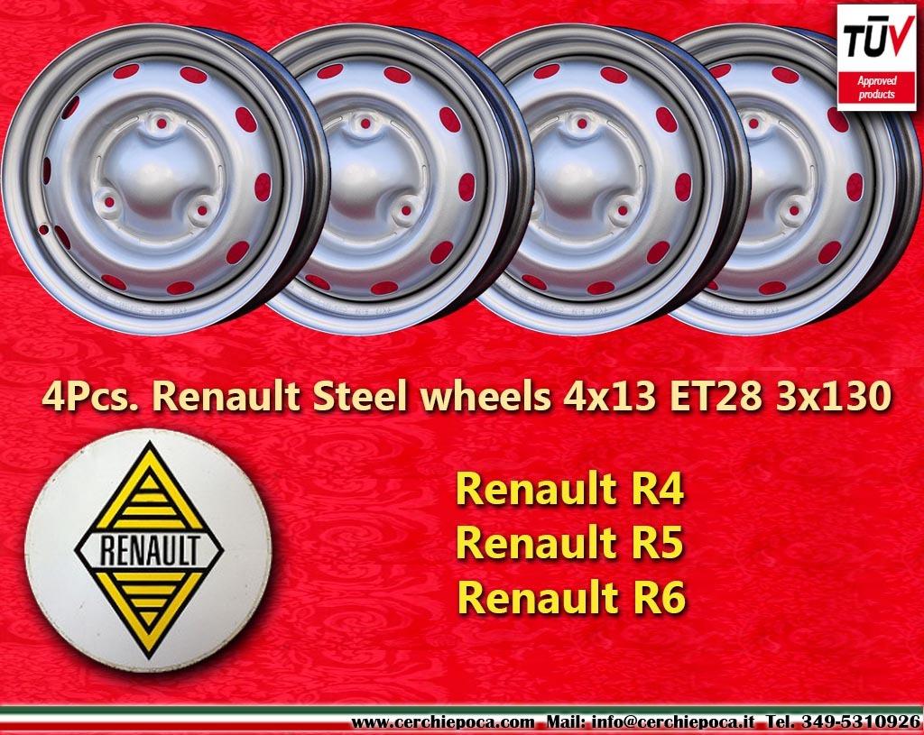 4 pcs jantes Renault R4 R5 R6 4x13 ET28 Renault 4 à vendre