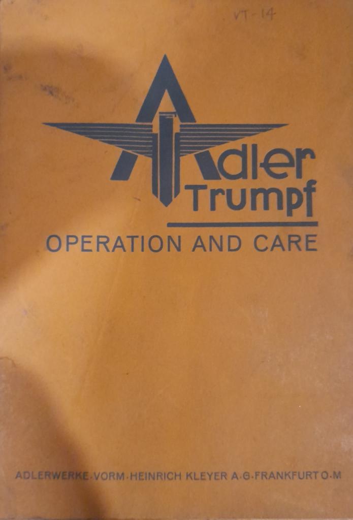 Adler Trumpt 1500 Instructions for opération LesAnciennes.com