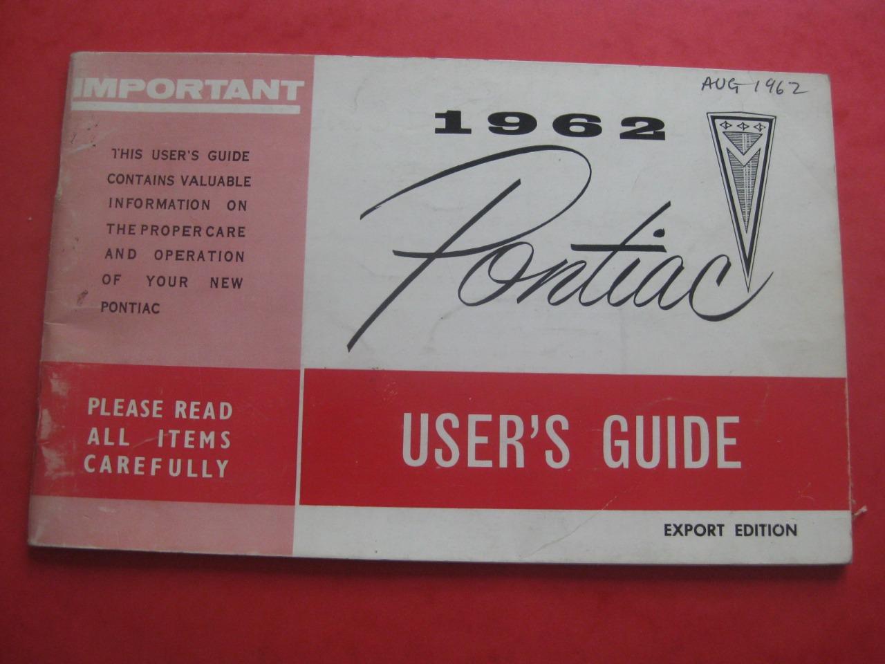 Pontiac 1962, Notice d'entretien en anglais LesAnciennes.com