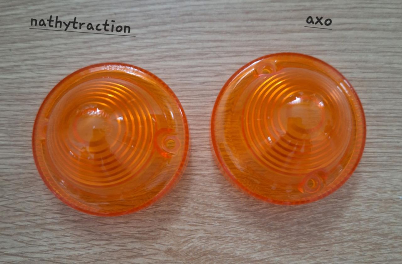 Paire de cabochon feu clignotant orange AXO 2CV/HY LesAnciennes.com