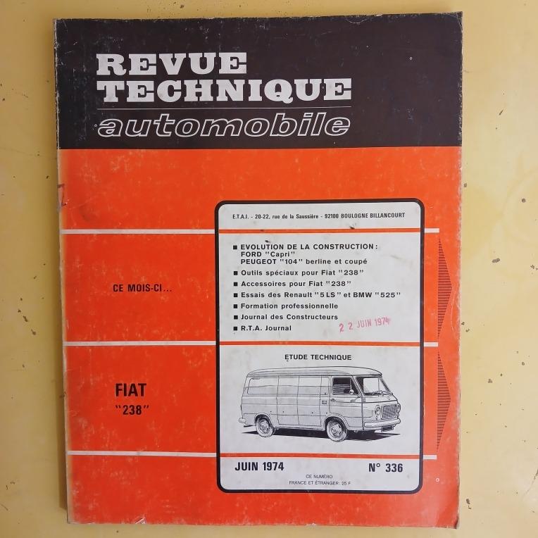 Revue technique automobile RTA Fiat 238 LesAnciennes.com