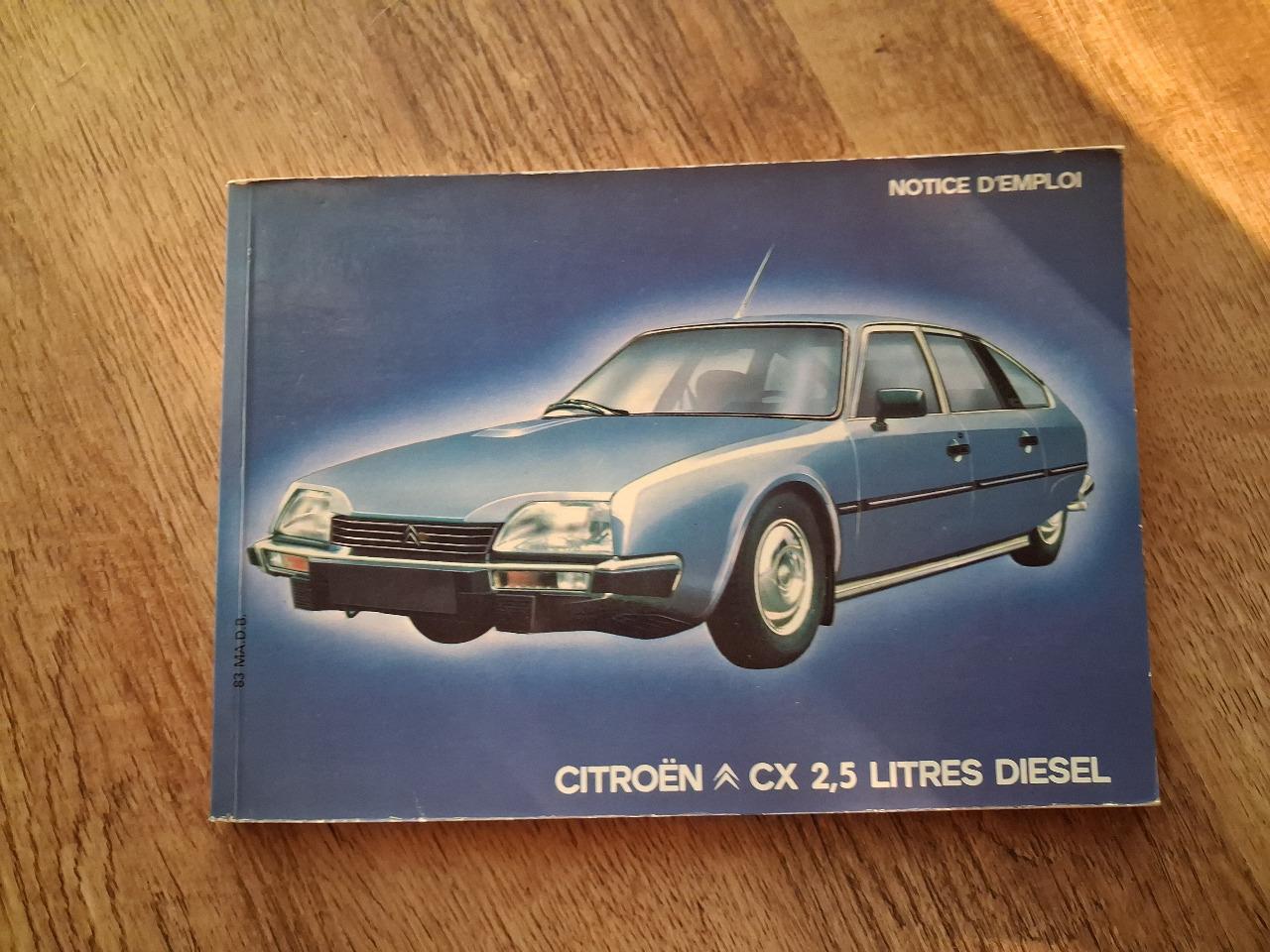 Citroën CX 2.5 litres Diesel. Notice d'emploi LesAnciennes.com