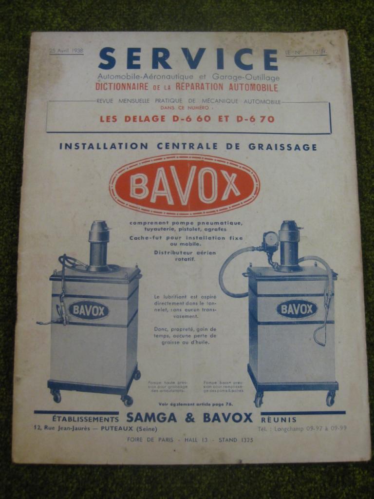 Delage D6 60 & D6 70. Service d'Avril 38 LesAnciennes.com