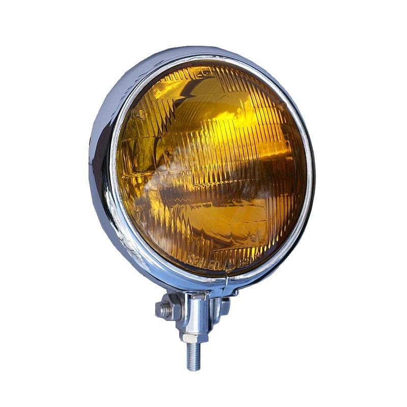 Phare chromé avec optique jaune LesAnciennes.com