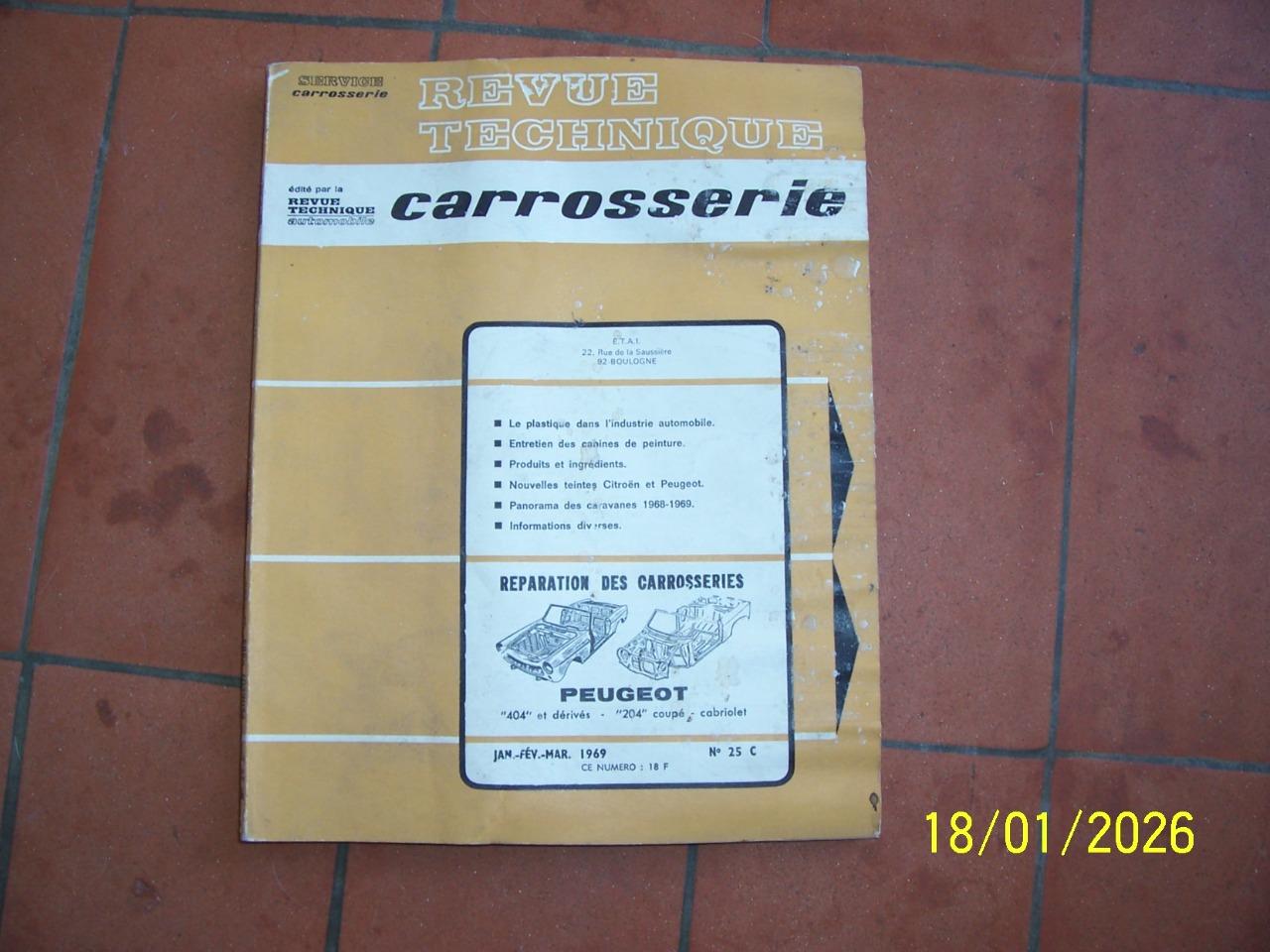 Revue technique carrosserie 404 204 coupé cab LesAnciennes.com