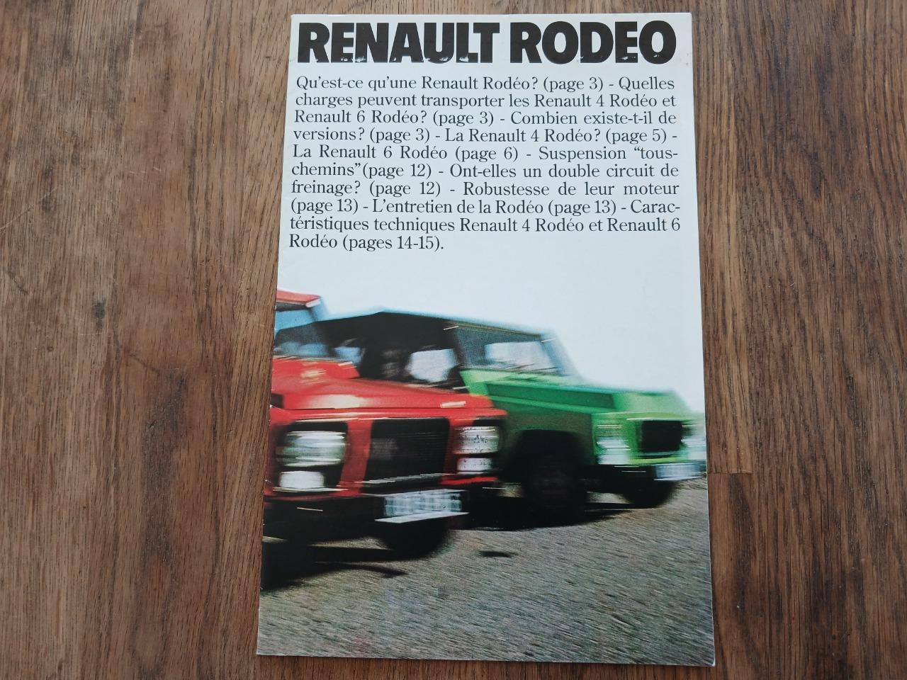 Catalogue RENAULT Rodéo 4 et 6 1978 LesAnciennes.com
