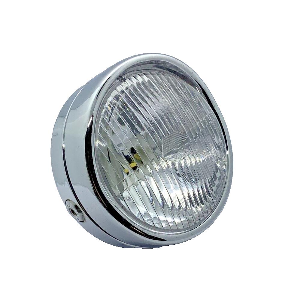 Phare rond chromé Ø140 avec visière 103 MBK Moto LesAnciennes.com