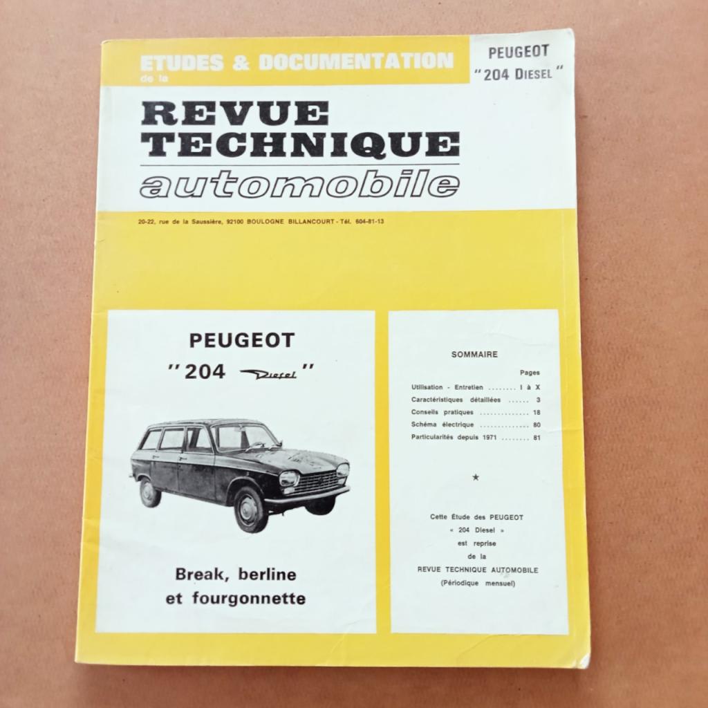 REVUE TECHNIQUE PEUGEOT 204 DIESEL LesAnciennes.com