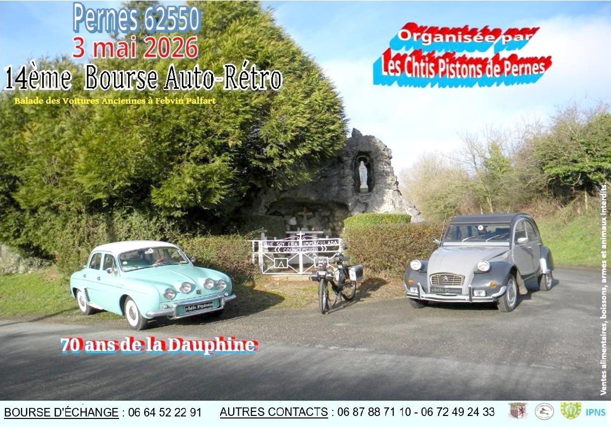 14ème Bourse Auto-Rétro 3 mai 2026 à Pernes (62550) LesAnciennes.com