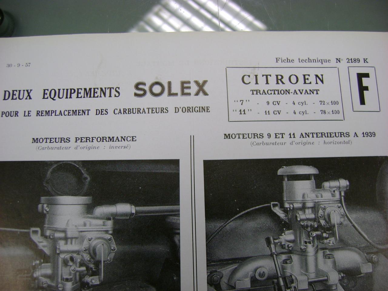 Fiche technique SOLEX TRACTION 7 ET 11 LesAnciennes.com