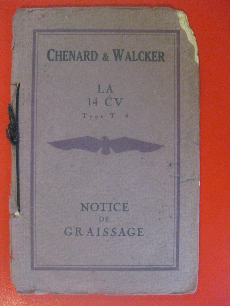 Notice d'entretien Chenard 14 cv type T8 LesAnciennes.com