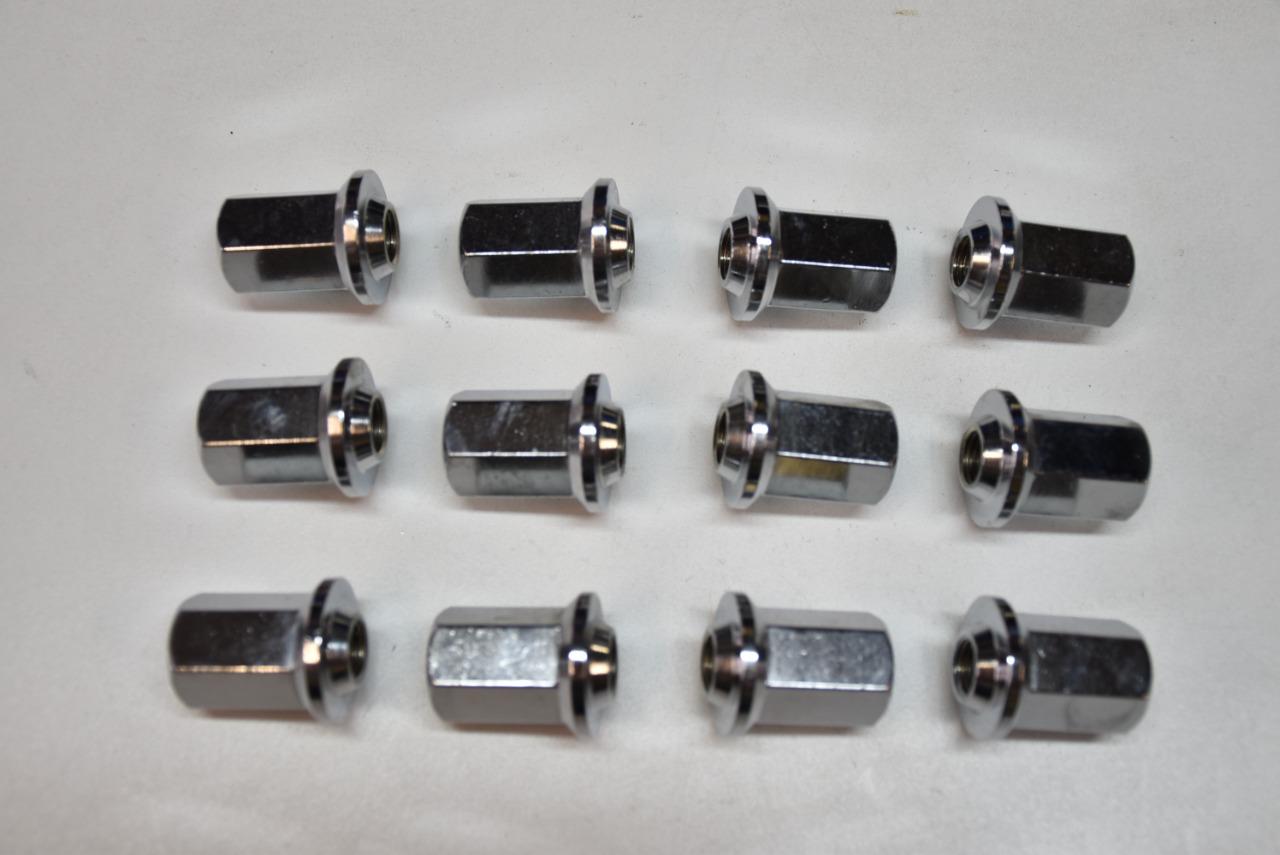 12 écrous de roues chromés NEUFS jantes tôle R4 R5 LesAnciennes.com